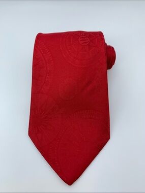 Fendi Roma Red Silk Designer Tie Handmade Italy